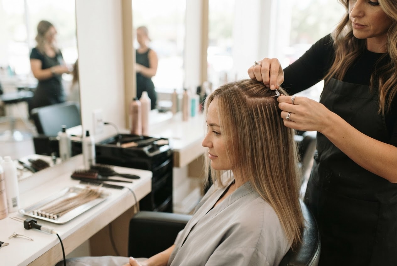 Realistic photo for Bonding-Extensions bei dünnem Haar: Risiken und Alternativen