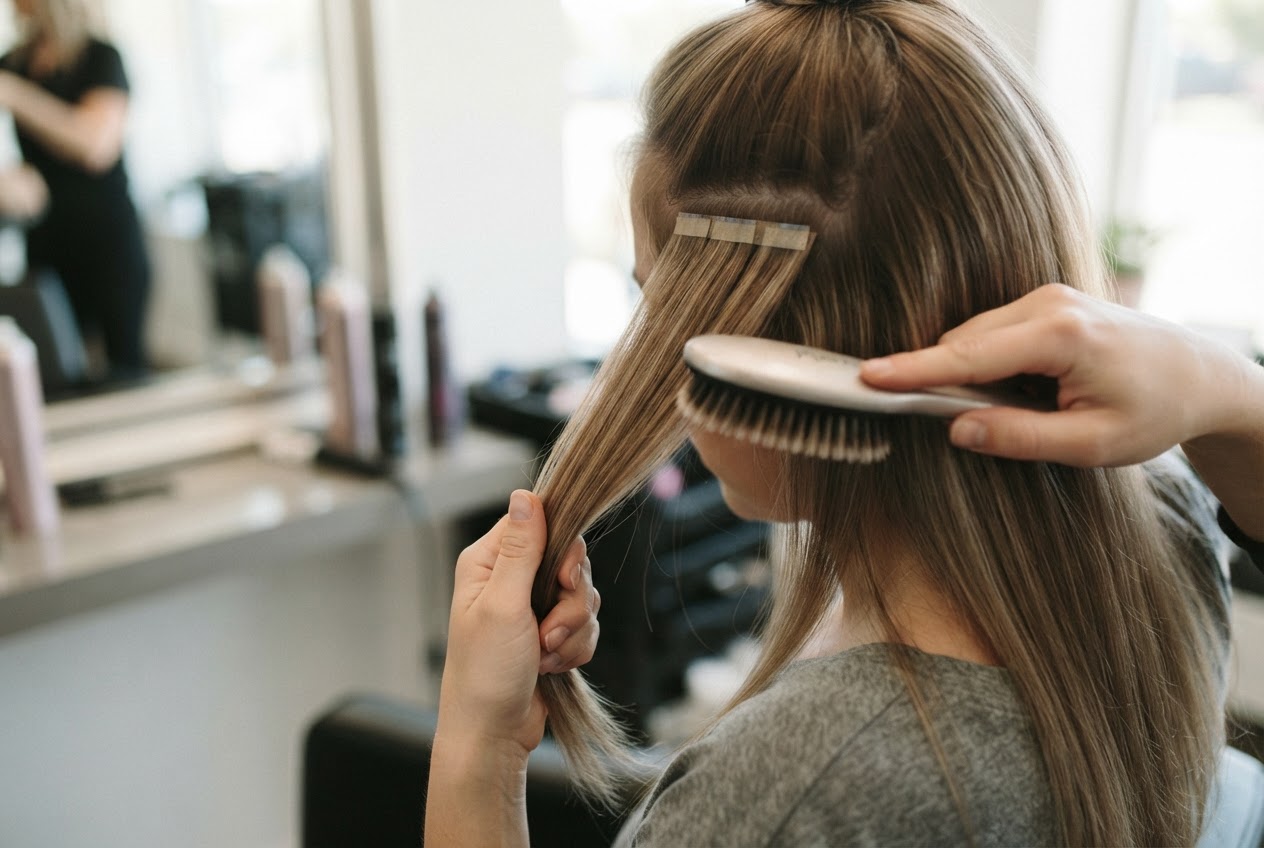 Realistic photo for Unsichtbare Haarverlängerung bei feinem Haar