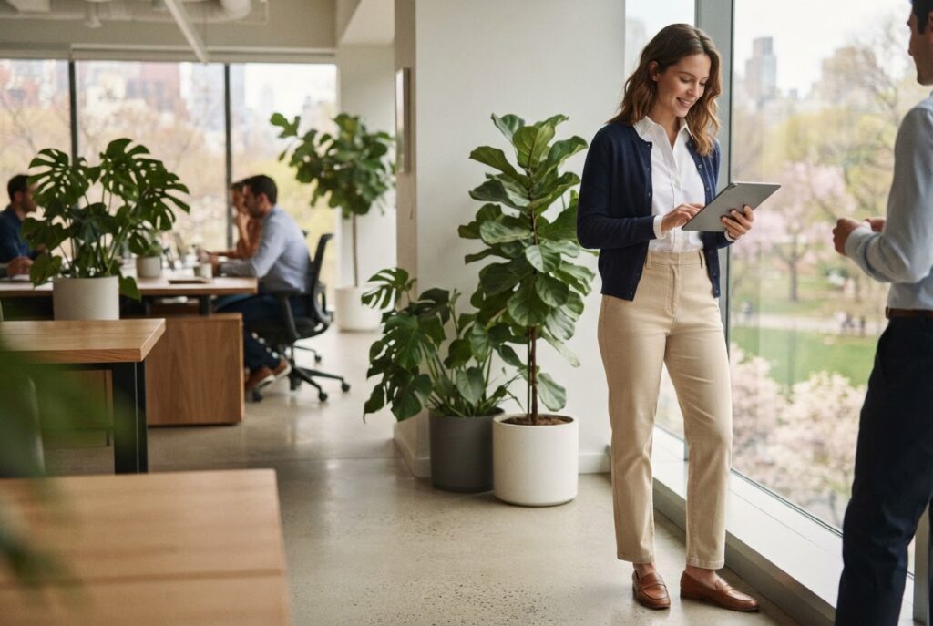 Realistic photo for Die passenden Frühjahrshosen fürs Büro finden