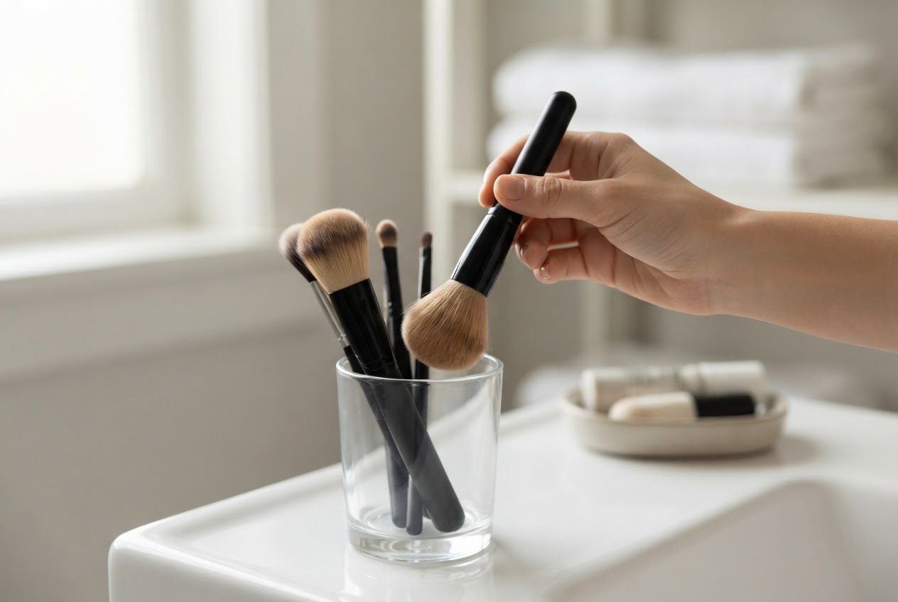 Realistic photo for Wann sollte man Make-up-Pinsel ersetzen?