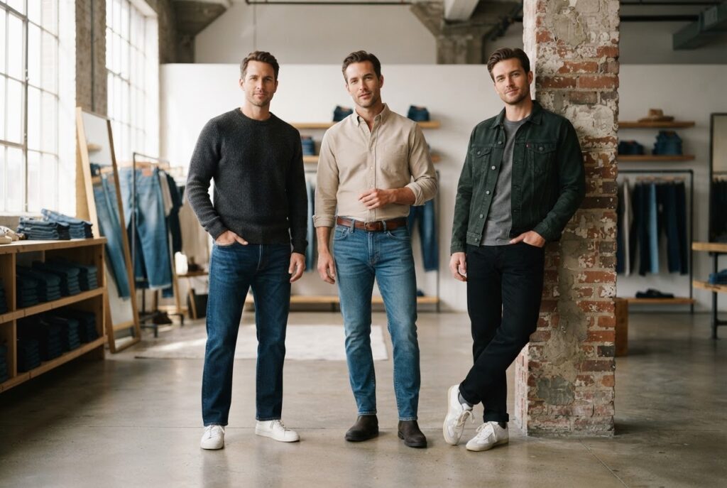 Realistic photo for Jeans-Passformen für Männer: Schnitte im Überblick