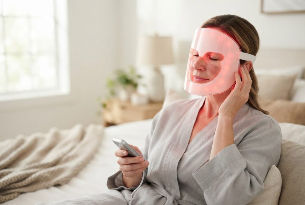 Realistic photo for LED-Maske bei Couperose richtig anwenden