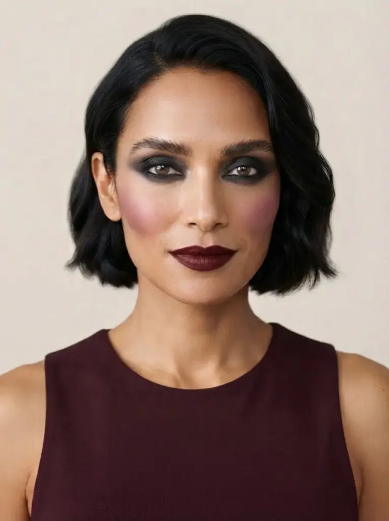 Dramatischer Look mit Anthrazit und Bordeaux
