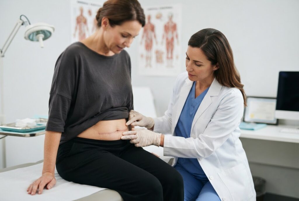 Realistic photo for Miniabdominoplastik: Risiken, Heilung und Narbenpflege