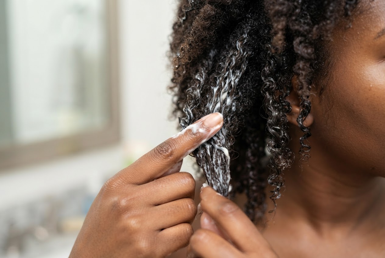 Realistic photo for Afro Haare pflegen: Die Routine, die Feuchtigkeit wirklich hält