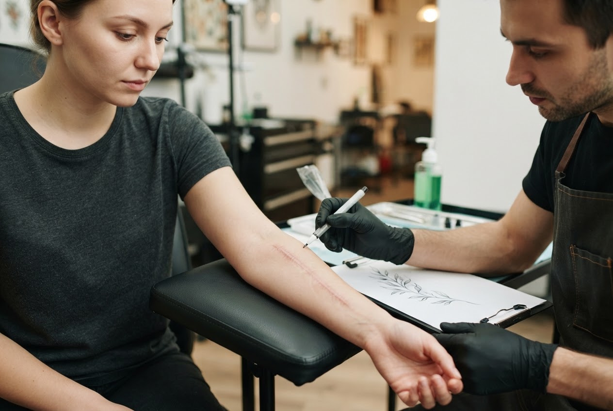 Realistic photo for Narben mit einem Tattoo überdecken: Das ist wichtig