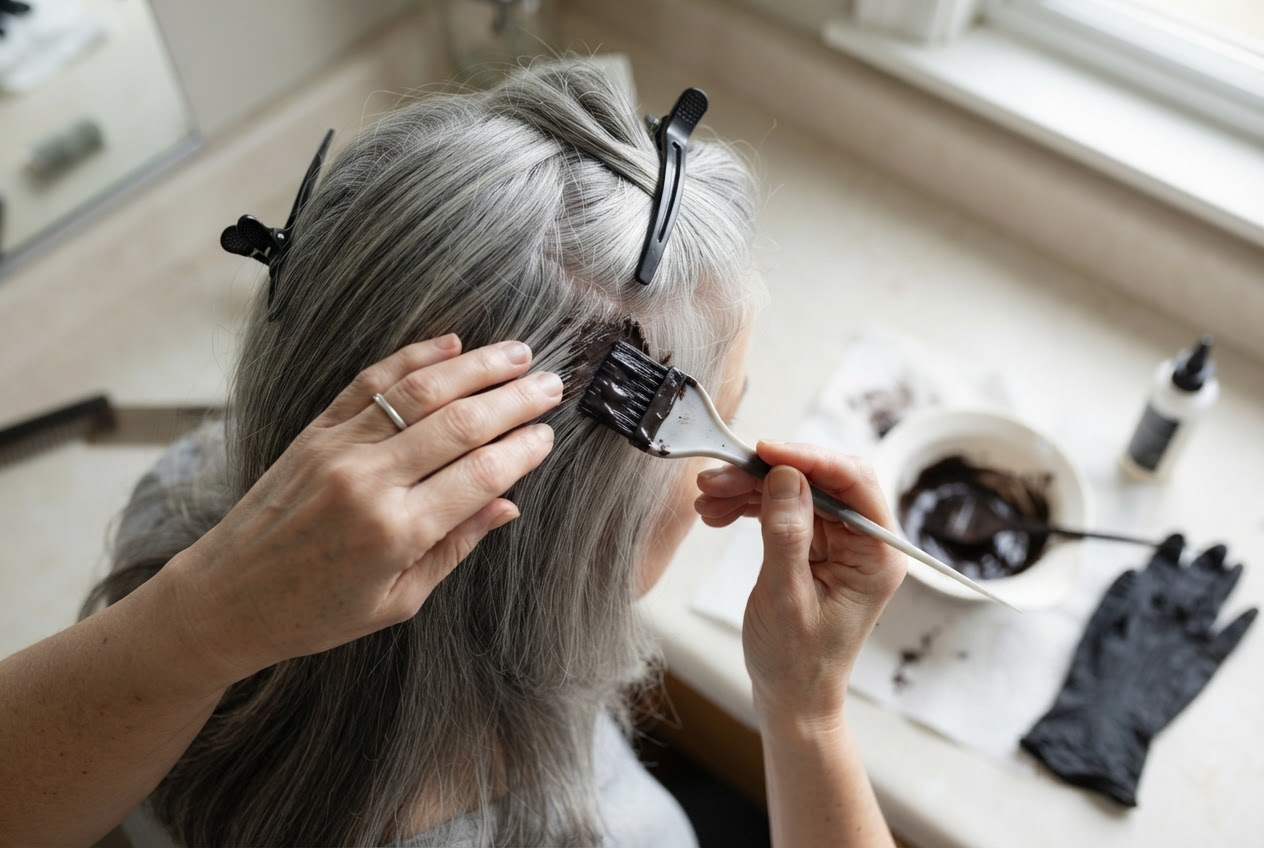 Realistic photo for Richtige Pflege für graue Haare