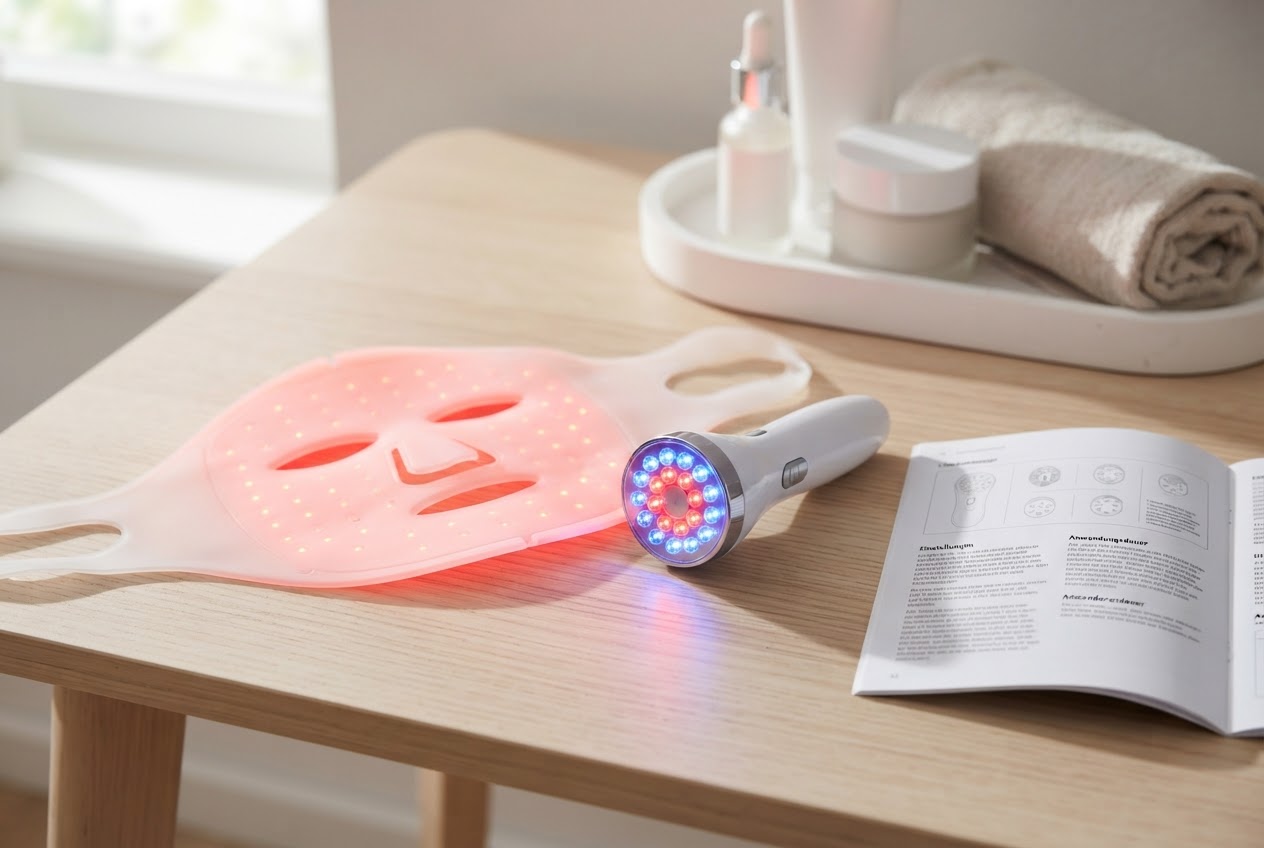 Realistic photo for LED-Maske bei Couperose richtig anwenden