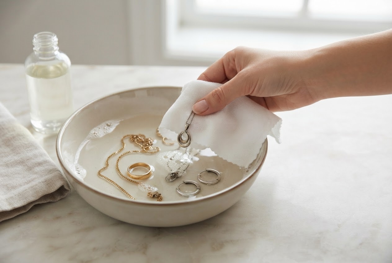 Realistic photo for Schmuck reinigen: Hausmittel für Gold und Silber