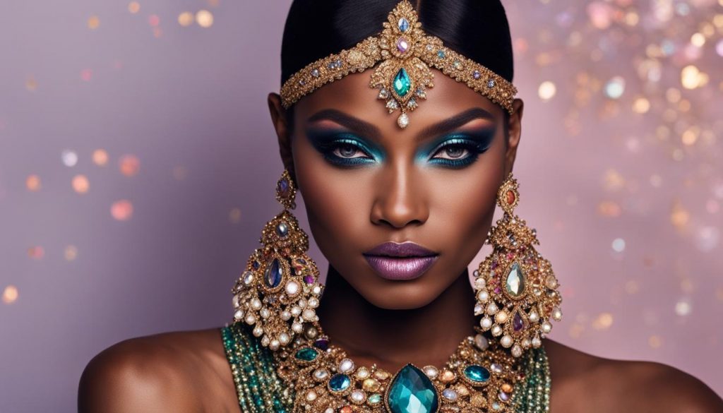 Edelstein-inspiriertes Make-up für verschiedene Hauttöne