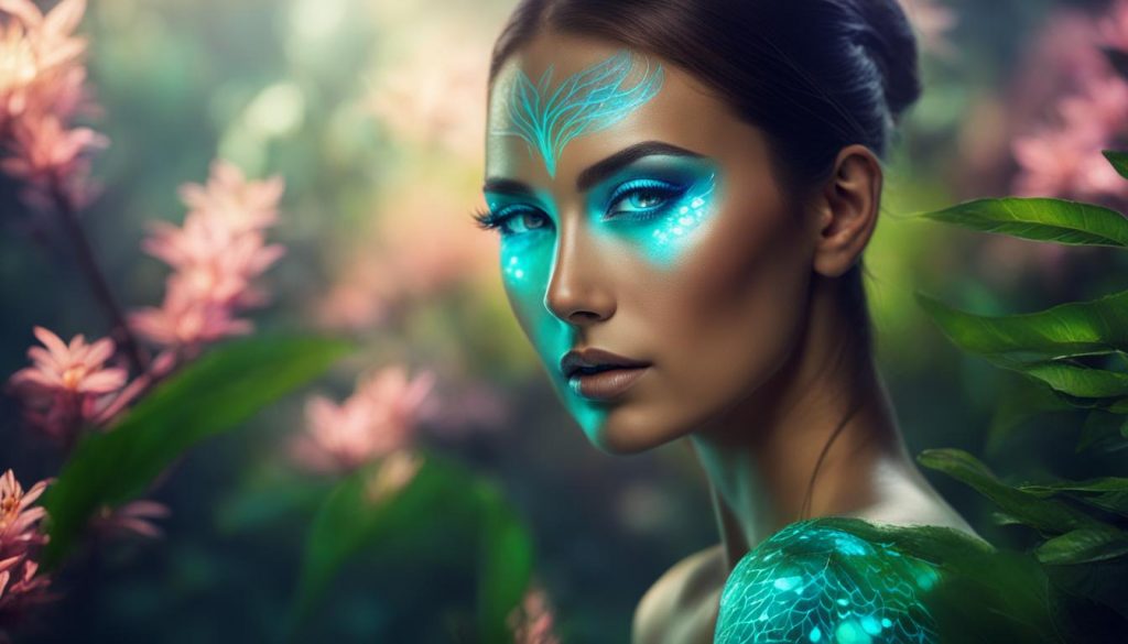 Umweltfreundliches biolumineszierendes Make-up