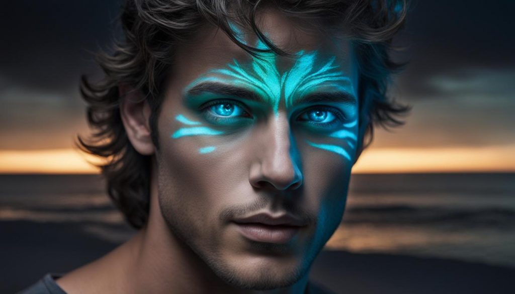 biolumineszierendes Make-up für Männer