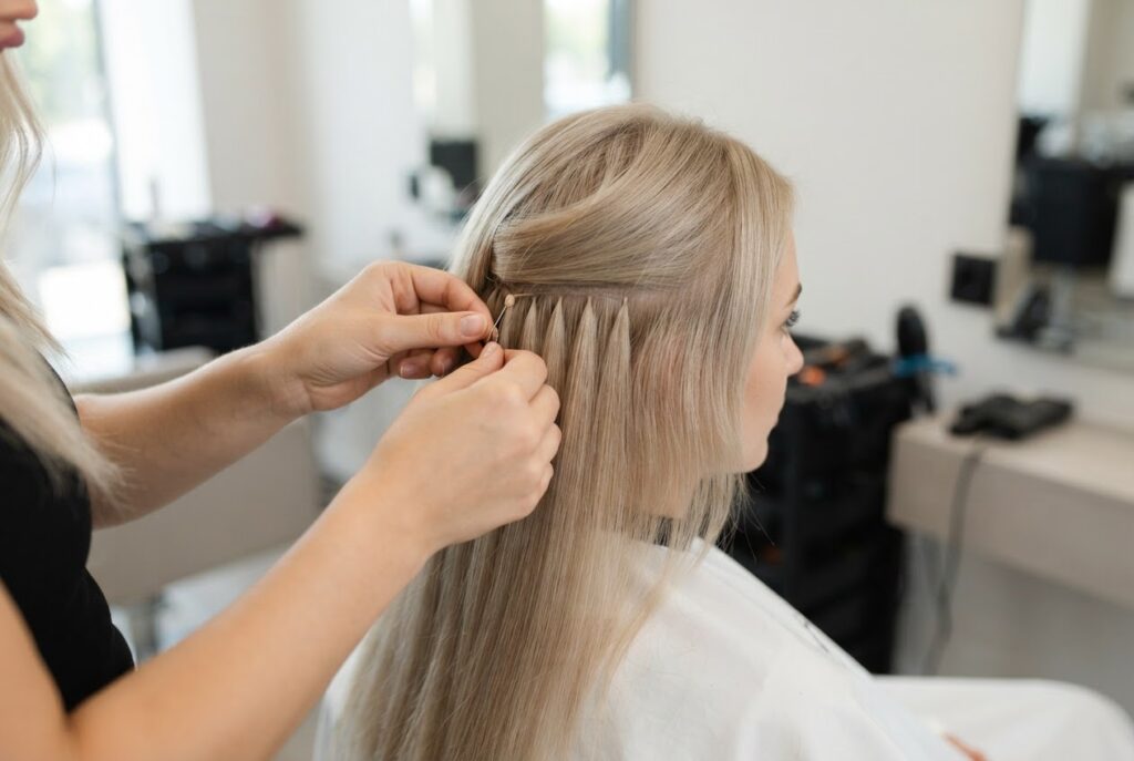 Realistic photo for Unsichtbare Haarverlängerung bei feinem Haar
