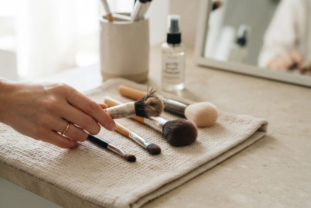 Realistic photo for Wann sollte man Make-up-Pinsel ersetzen?