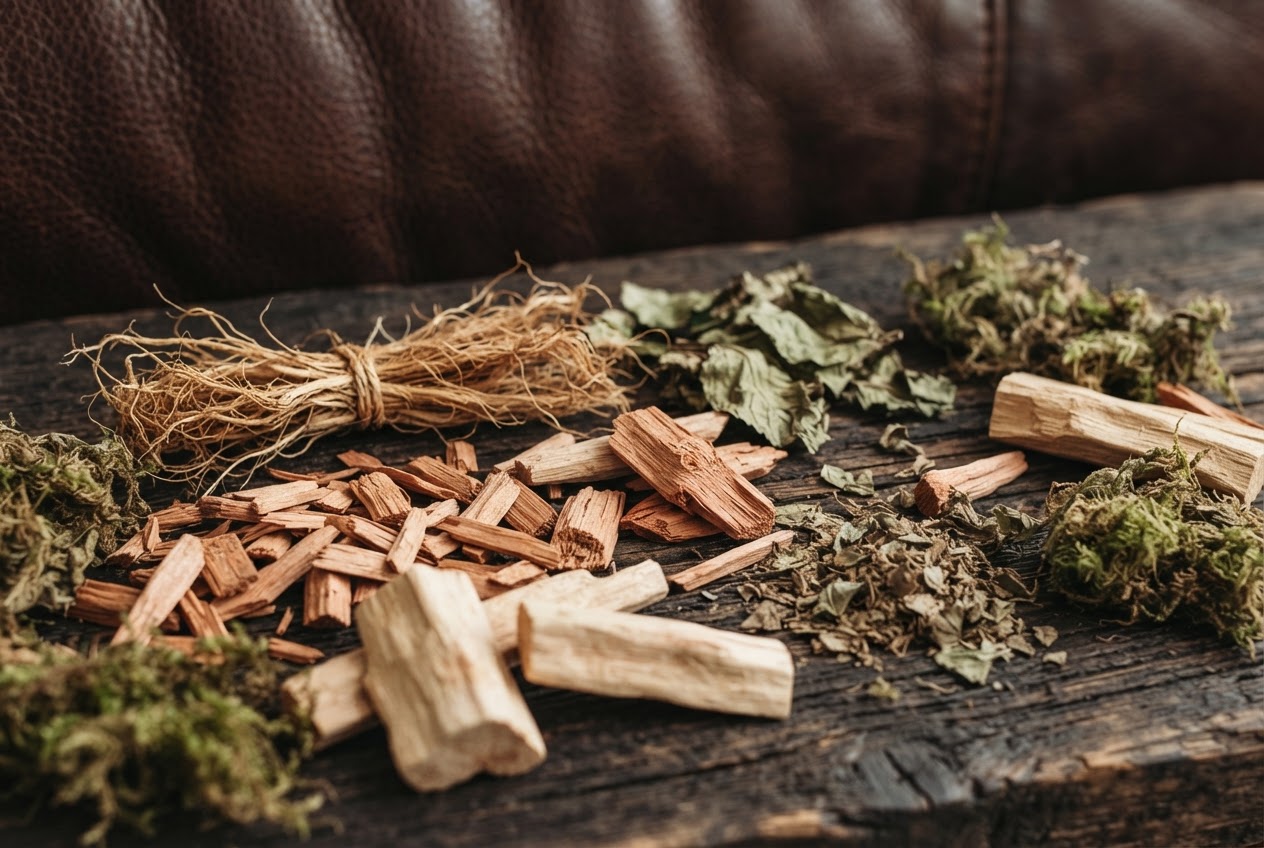 Sandalwood, cedarwood, vetiver, patchouli, and moss.